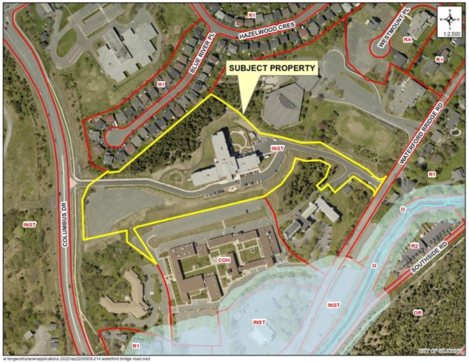 a property outlined on a map to show the location on the street 